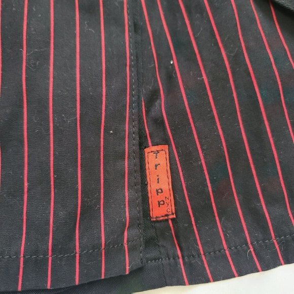 Vintage Tripp NYC Plaid Pleated Mini Skirt, Womens, Black, Red Pin Stripes - Picture 2 of 8